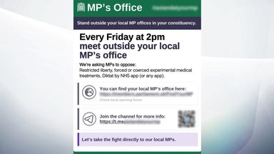 One of the Telegram groups created a leaflet to encourage others to join their efforts to 'take the fight directly to our local MPs'